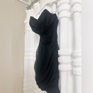Black mini bodycon corset dress! Worn one time and in excellent condition:)